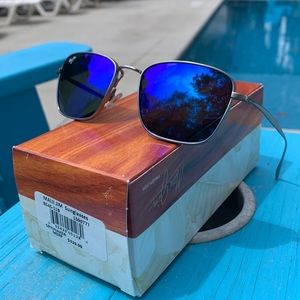 Maui Jim Spinnaker B545-11B Titanium Sunglasses with Maui Blue Polarized Lenses